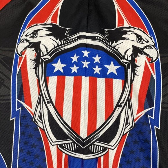 PRIMAL Cycling Jersey Men's L USA Flag Eagle Shield Zip Front United States - Picture 8 of 10